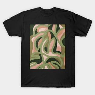 Abstract tropical leaves, Plant, Line art T-Shirt